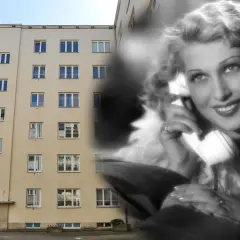Wspomnienie o Inie Benita i jej dawnych czasach, zestawione z dzisiejszym blokiem mieszkalnym.