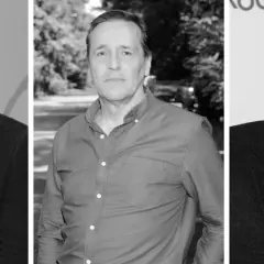 Trzech aktorów serialu "Barwy szczęścia": Marian Dziędziel, Andrzej Grabowski i Janusz Chabior.
