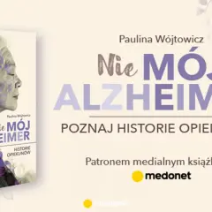 Okładka książki "Nie mój Alzheimer" z portretem kobiety, której włosy przeplatają się z motywami roślinnymi. Tytuł sugeruje, że choroba może dotknąć każdego, jakby "honig im kopf".