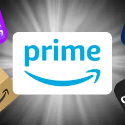 Logo Prime z ikonami Prime Gaming, Prime Video i Prime Games. Sprawdź aktualną prime video cena!