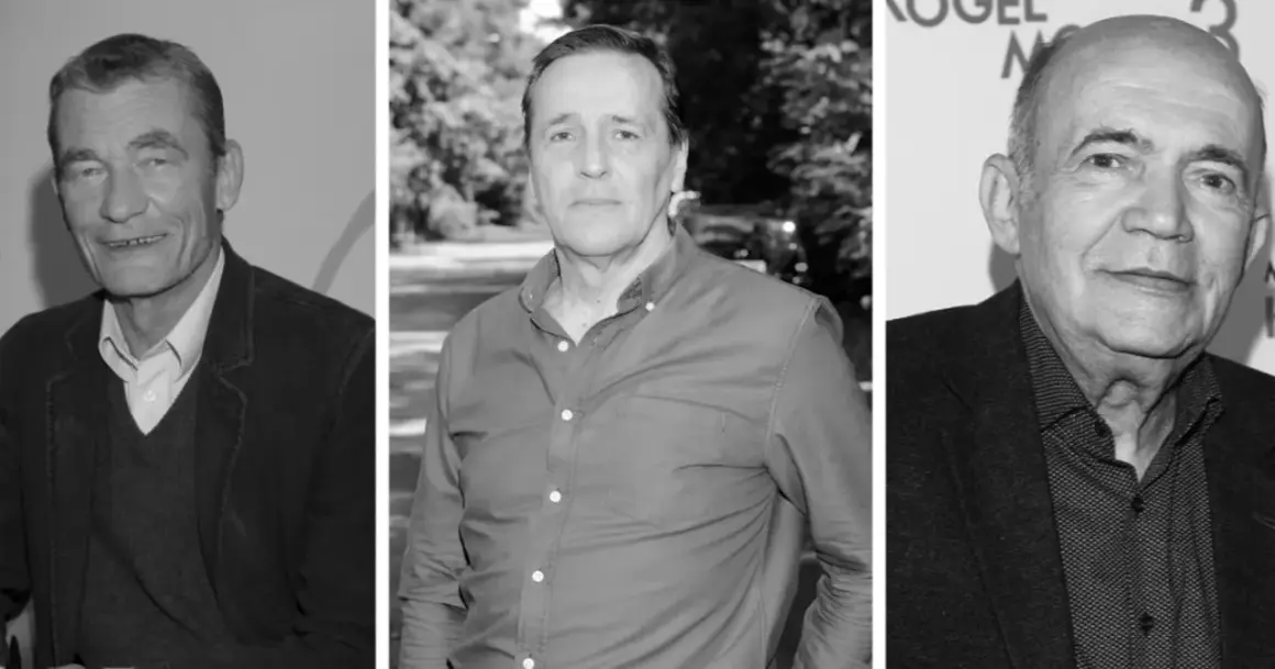 Trzech aktorów serialu "Barwy szczęścia": Marian Dziędziel, Andrzej Grabowski i Janusz Chabior.
