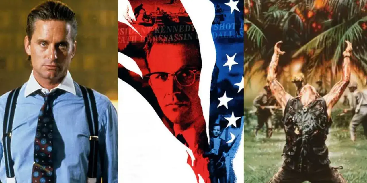 Plakaty filmów Oliver Stone kolaż