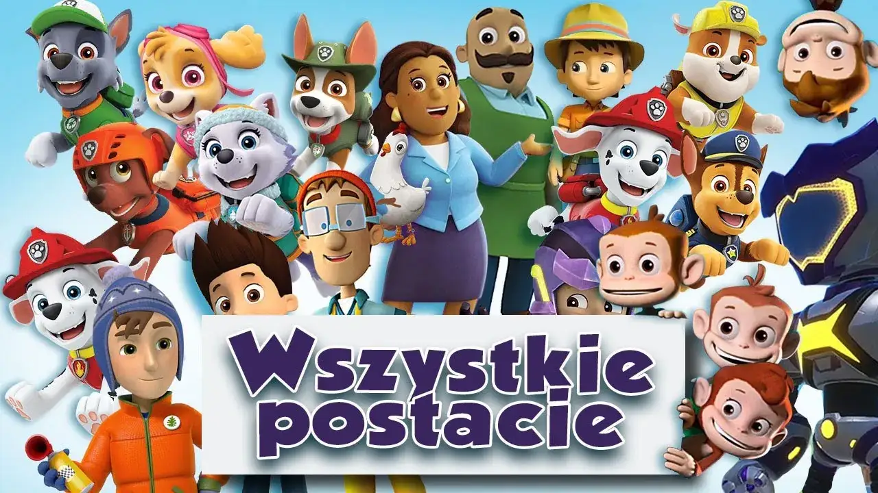 postacie z filmów animowanych Psi Patrol i Sekretne życie zwierzaków domowych